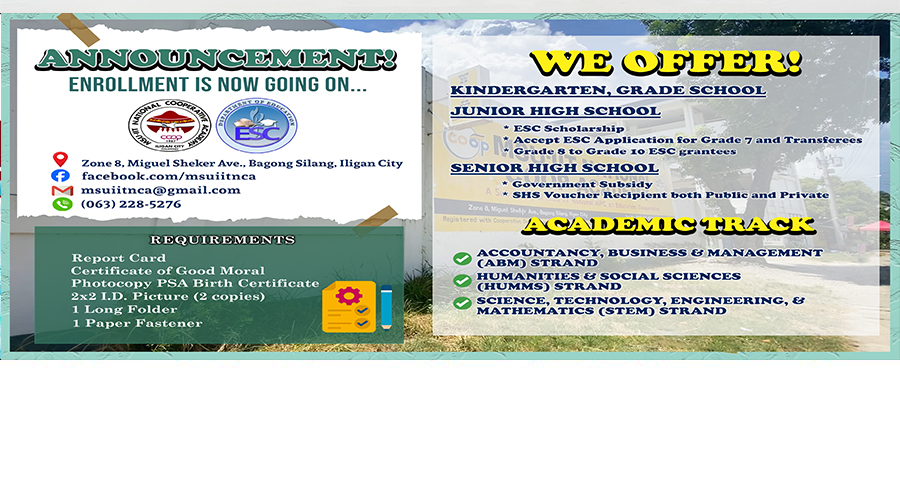 MSU-IIT National Coop Academy Enrollment